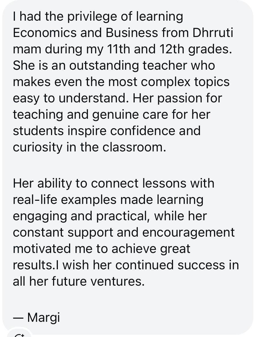 Original testimonial message from Margi